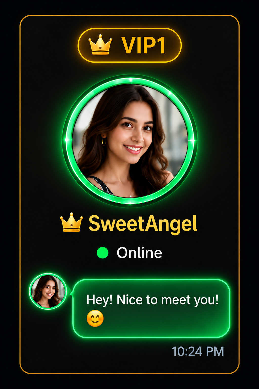 VIP 1 profile ring and chat bubble design